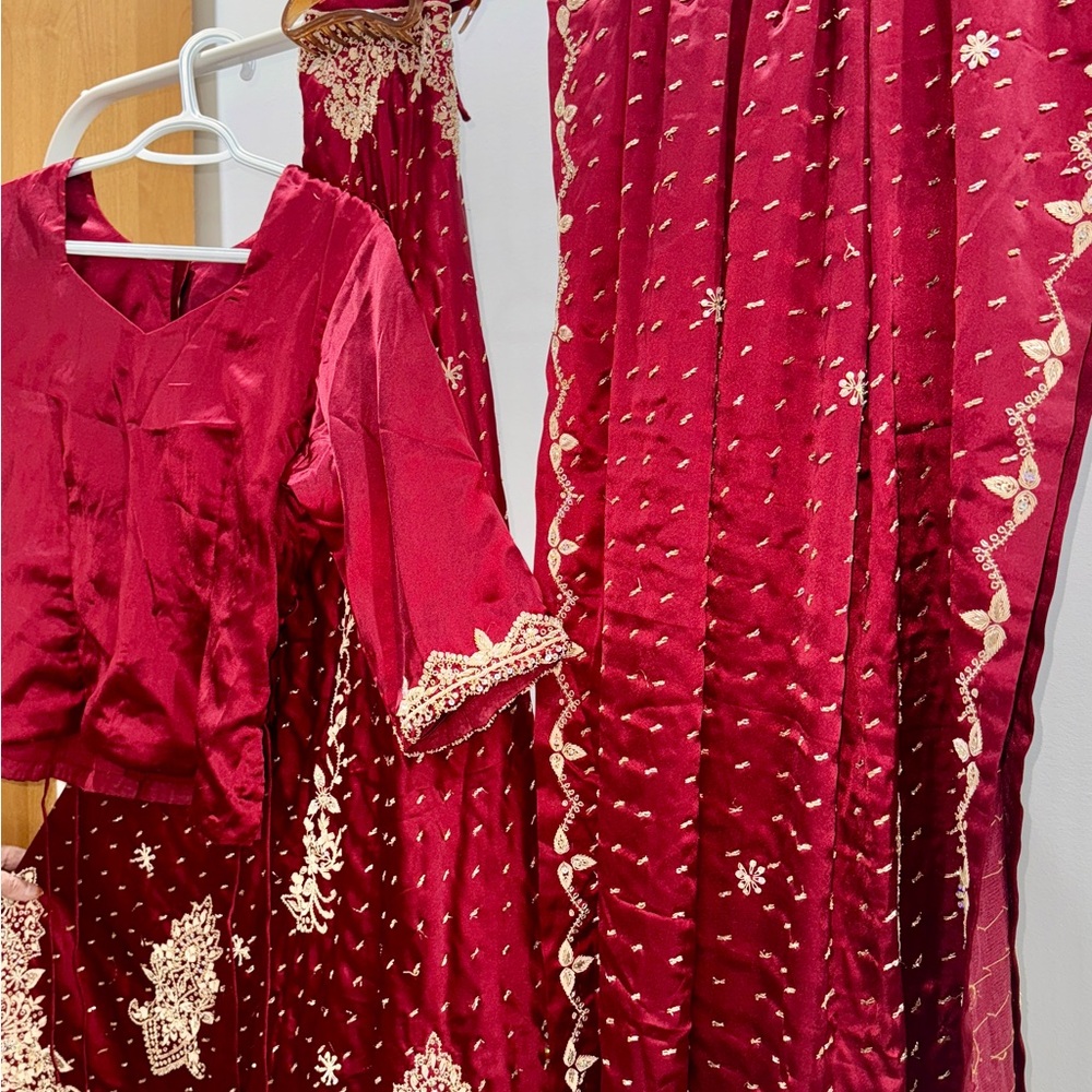 Elegant Red and Gold Embroidered Saree - Picture 3 of 4